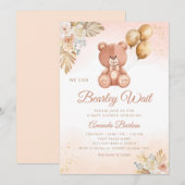 We kunnen nauwelijks wachten Boho Pampas Grass Bab Kaart (Voorkant / Achterkant)