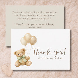 We kunnen nauwelijks wachten Boho teddybeer babysh Bedankkaart