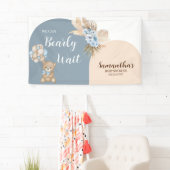 We kunnen nauwelijks wachten Boy Baby shower Banne Spandoek (Insitu)