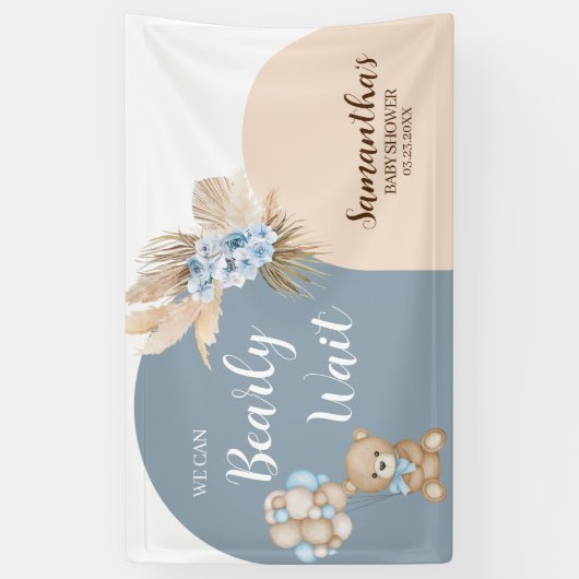 We kunnen nauwelijks wachten Boy Baby shower Banne Spandoek