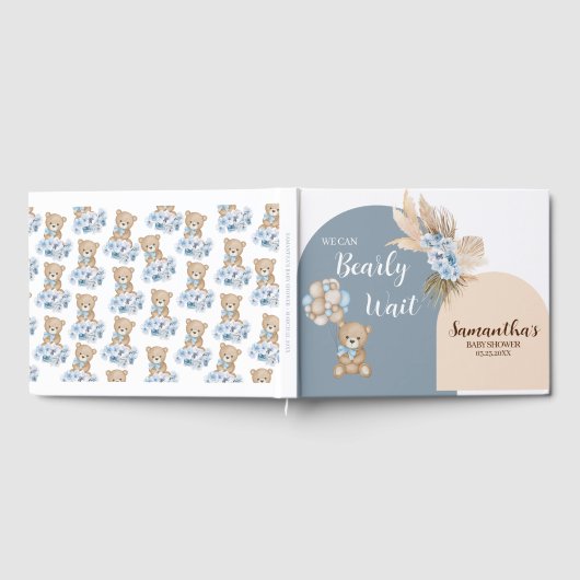 We kunnen nauwelijks wachten Boy Baby shower gaste Gastenboek (Volledig)