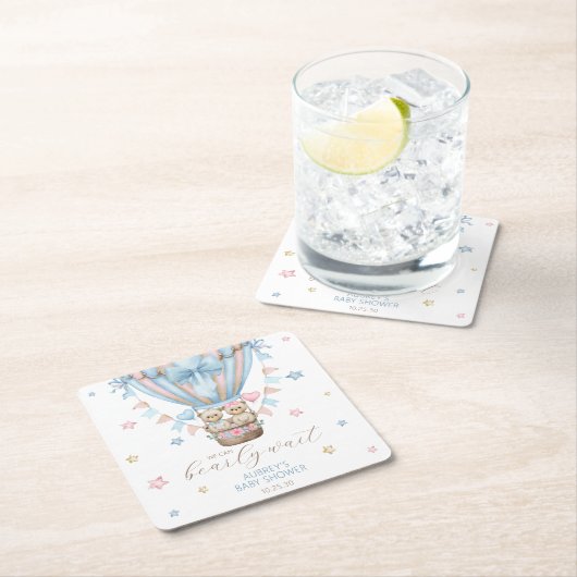 We kunnen nauwelijks wachten Boy Girl Twin Baby sh Kartonnen Onderzetters (Insitu)