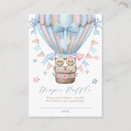 We kunnen nauwelijks wachten Boy Girl Twins Luier  Informatiekaartje (Voorkant)