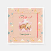 We kunnen nauwelijks wachten Boy Schattige Beer Ba Servet (Voorkant)