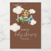 We kunnen nauwelijks wachten! Bruin Teddy-Baby sho Wijn Etiket (Enkel label)