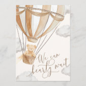 We kunnen nauwelijks wachten dan Baby shower Menu (Achterkant)