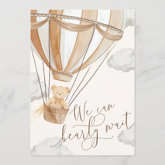 We kunnen nauwelijks wachten dan Baby shower Menu (Achterkant)