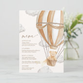 We kunnen nauwelijks wachten dan Baby shower Menu (Staand voorkant)