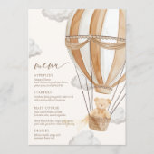 We kunnen nauwelijks wachten dan Baby shower Menu (Voorkant)