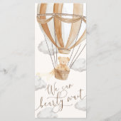 We kunnen nauwelijks wachten dan Baby shower Menu (Achterkant)