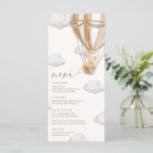 We kunnen nauwelijks wachten dan Baby shower Menu (Staand voorkant)