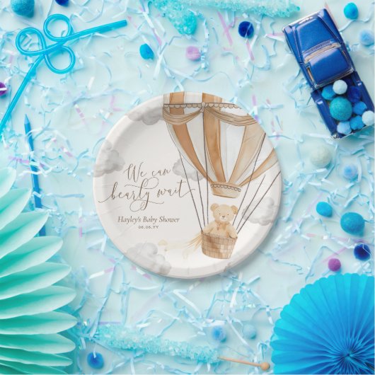 We kunnen nauwelijks wachten dan Baby shower Papieren Bordje (Feest)