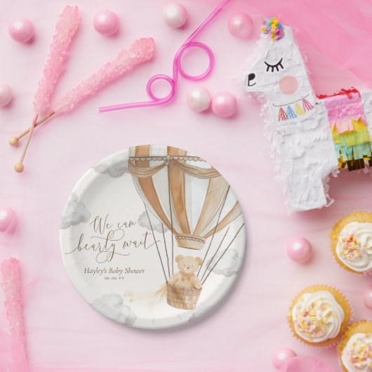 We kunnen nauwelijks wachten dan Baby shower Papieren Bordje (Feest)