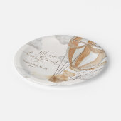 We kunnen nauwelijks wachten dan Baby shower Papieren Bordje (Gekanteld)