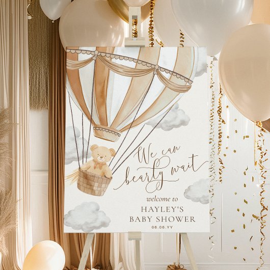 We kunnen nauwelijks wachten dan Baby shower Poster