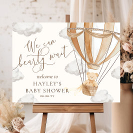 We kunnen nauwelijks wachten dan Baby shower Poster