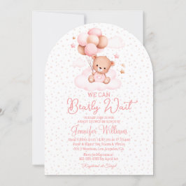 we kunnen nauwelijks wachten, girl baby shower roz kaart