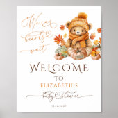 We kunnen nauwelijks wachten Herfst Baby Shower We Poster (Voorkant)