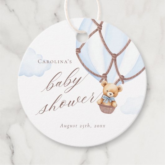 We kunnen nauwelijks wachten! Hete Luchtballon Bab Bedankjes Labels (Voorkant)