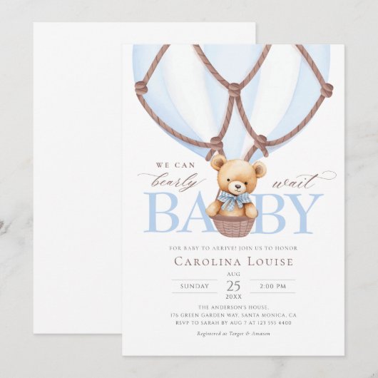 We kunnen nauwelijks wachten! Hete Luchtballon Bab Kaart (Voorkant / Achterkant)