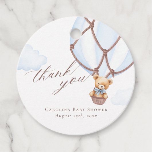 We kunnen nauwelijks wachten! Hete luchtballon dan Bedankjes Labels (Voorkant)