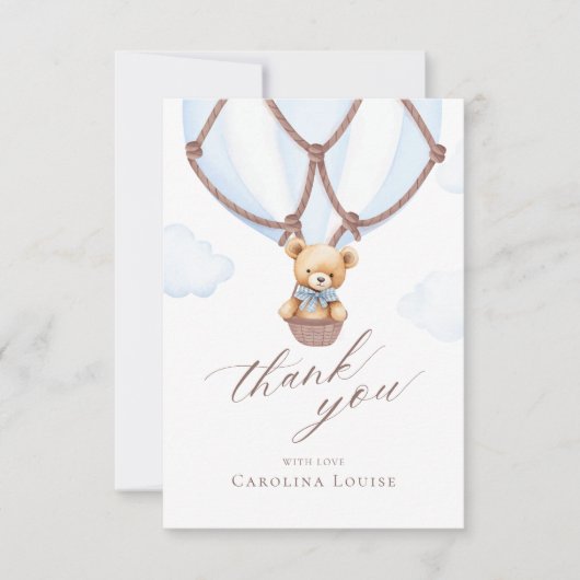 We kunnen nauwelijks wachten! Hete luchtballon dan Bedankkaart (Voorkant)