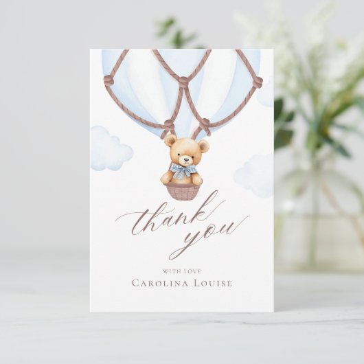 We kunnen nauwelijks wachten! Hete luchtballon dan Bedankkaart (Staand voorkant)