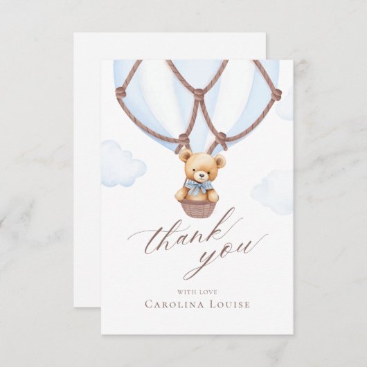 We kunnen nauwelijks wachten! Hete luchtballon dan Bedankkaart (Voorkant / Achterkant)