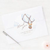 We kunnen nauwelijks wachten! Hete luchtballon dan Ronde Sticker (Envelop)