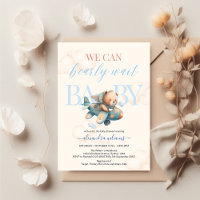 We kunnen nauwelijks wachten jongen baby shower