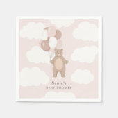 We kunnen nauwelijks wachten | Lichtroze baby meis Servet (Voorkant)