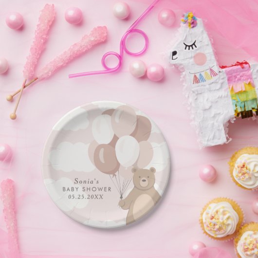 We kunnen nauwelijks wachten | Lichtroze meisjes B Papieren Bordje (Feest)