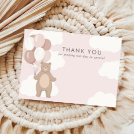 We kunnen nauwelijks wachten | Lichtroze meisjes Bedankkaart