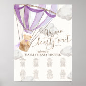 We kunnen nauwelijks wachten Lila Baby shower zitp Poster (Voorkant)