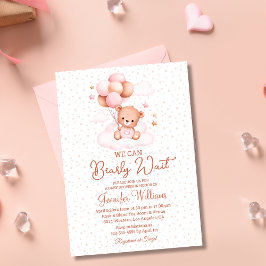 we kunnen nauwelijks wachten, meisje baby shower b kaart