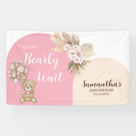 We kunnen nauwelijks wachten meisje Baby shower ba Spandoek