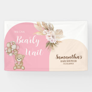 We kunnen nauwelijks wachten meisje Baby shower ba Spandoek