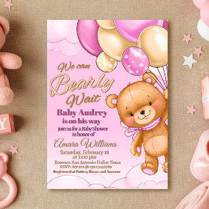 We kunnen nauwelijks wachten - Meisje Baby shower  Kaart