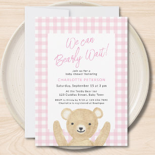 We kunnen nauwelijks wachten Meisje Baby Shower Kaart