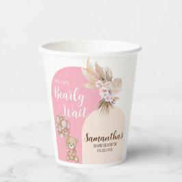We kunnen nauwelijks wachten meisje Baby shower pa Papieren Bekers