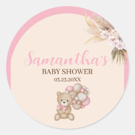 We kunnen nauwelijks wachten meisje Baby shower St Ronde Sticker
