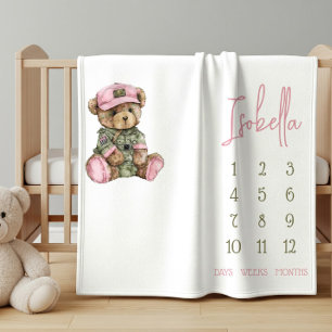 We kunnen nauwelijks wachten! Militaire teddy baby Fleece Deken