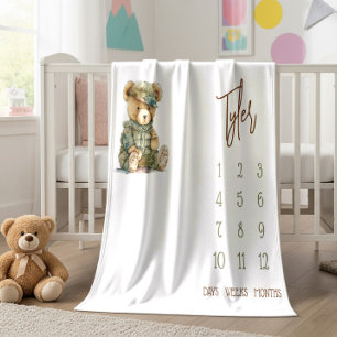 We kunnen nauwelijks wachten! Militaire teddy baby Fleece Deken