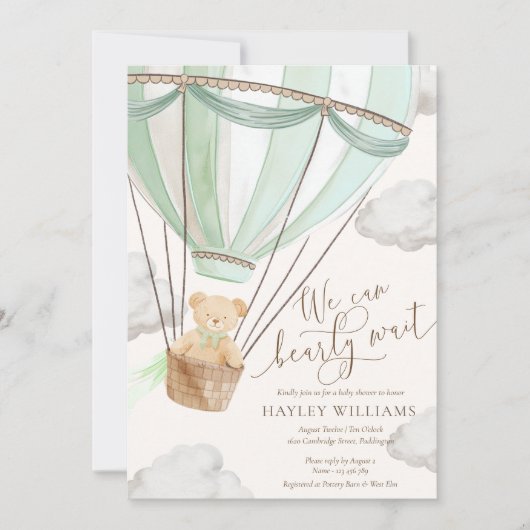 We kunnen nauwelijks wachten Mint Baby shower uitn Kaart (Voorkant)