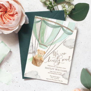 We kunnen nauwelijks wachten Mint Baby shower uitn Kaart