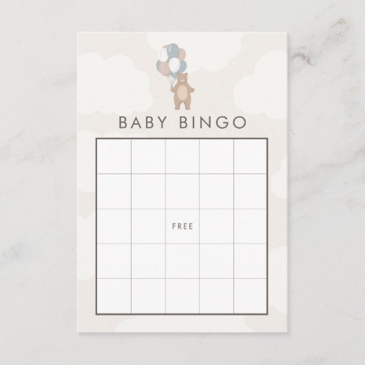 We kunnen nauwelijks wachten | Neutral Blue Baby B Informatiekaartje (Voorkant)