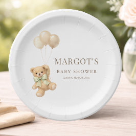 We Kunnen Nauwelijks Wachten Neutrale Baby Shower Papieren Bordje