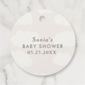 We kunnen nauwelijks wachten | Neutrale blauwe jon Bedankjes Labels (Achterkant)