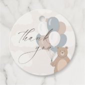 We kunnen nauwelijks wachten | Neutrale blauwe jon Bedankjes Labels (Voorkant)