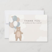 We kunnen nauwelijks wachten | Neutrale blauwe jon Bedankkaart (Voorkant)